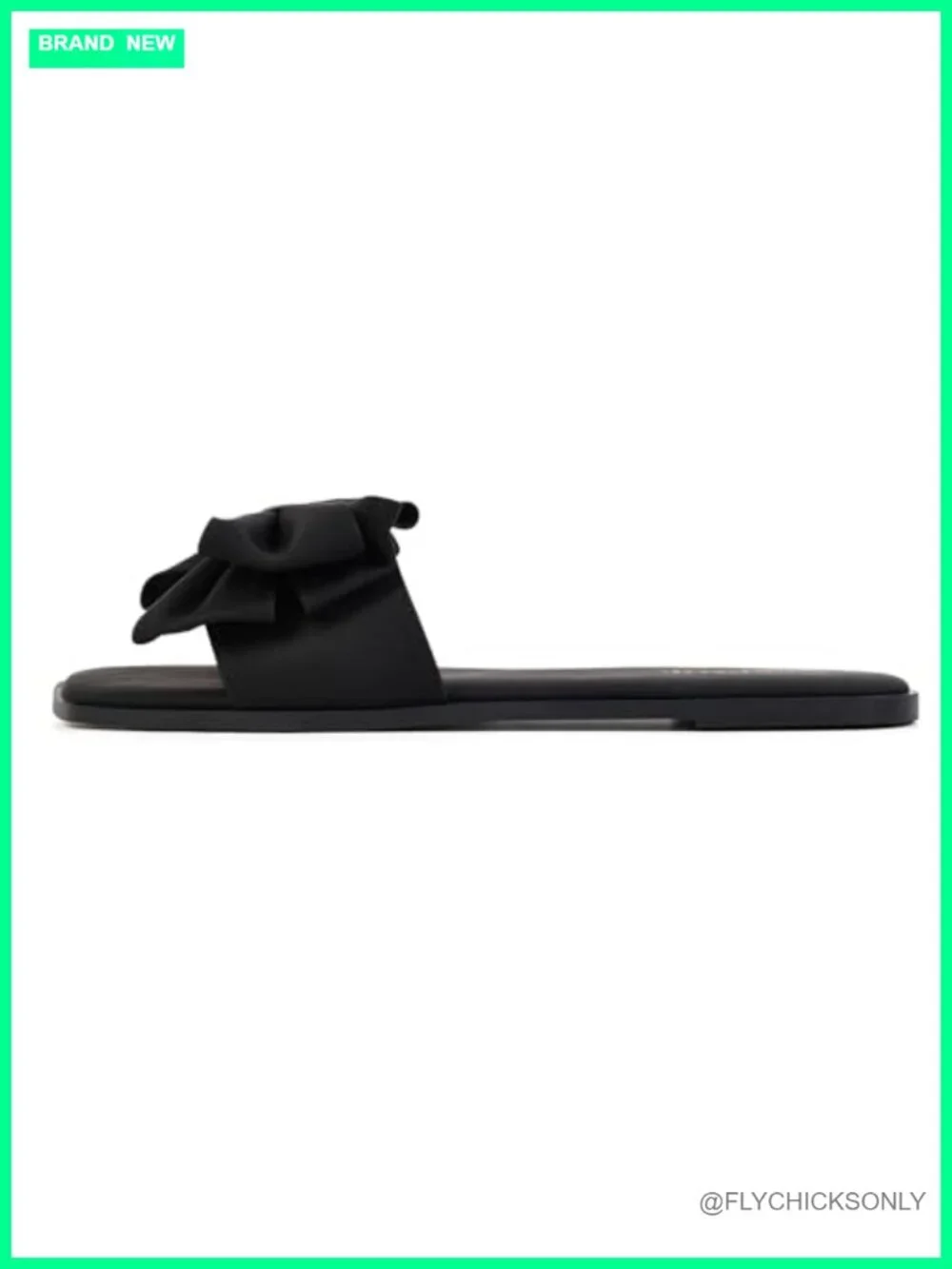 Women's Bow Flat Sandals Square Toe Comfortable Slide for Wedding Beach Vacation